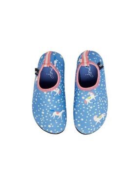 Side 3 Youth Joules Kids Water Shoes in Blue with Unicorn Print